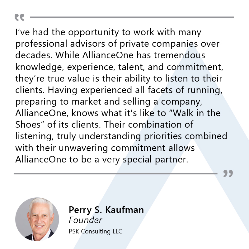 AllianceOne Enterprises testimonial PSK Consulting